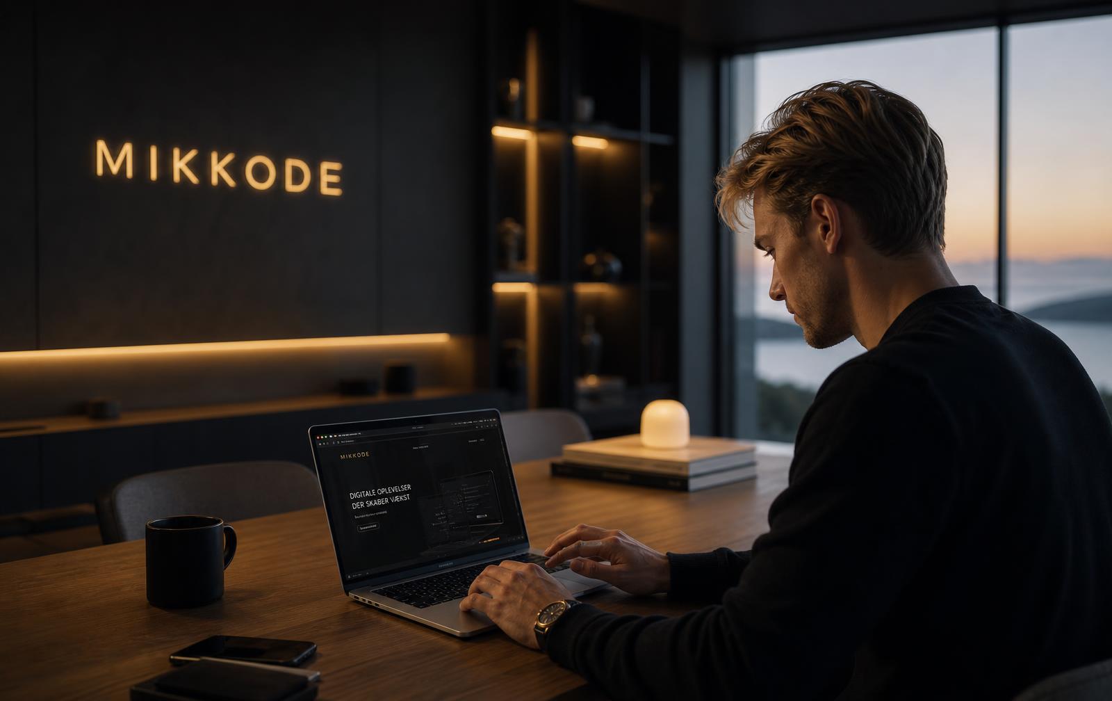 Utvikler i Mikkode jobber med en nettside for en bedrift i Hallingdal